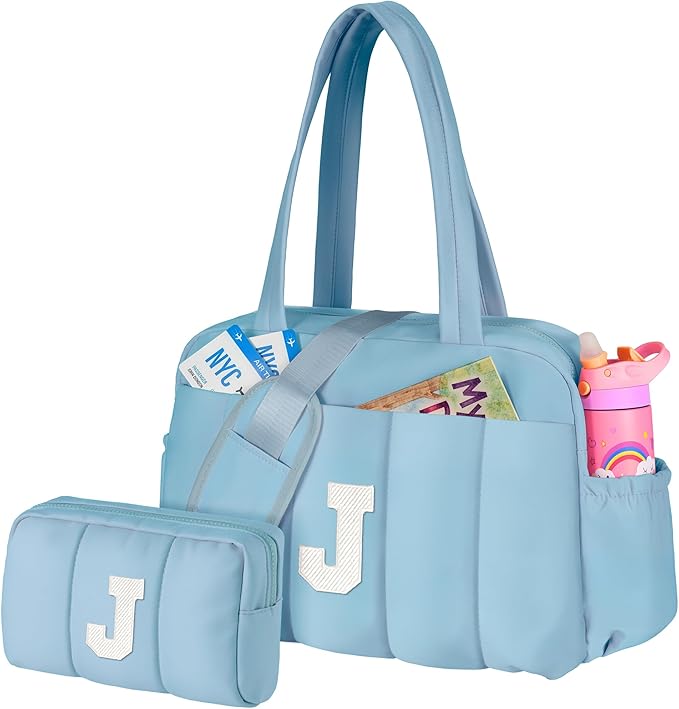 Gifts for Kids-Duffle Bag, Weekender Bags for Girl，Initial Overnight Bag with Wet Pocket，Monogrammed Gift for Woman-Dance Bags Personalized Gymnastics bag with Makeup Pouch-Tween Trendy Stuff