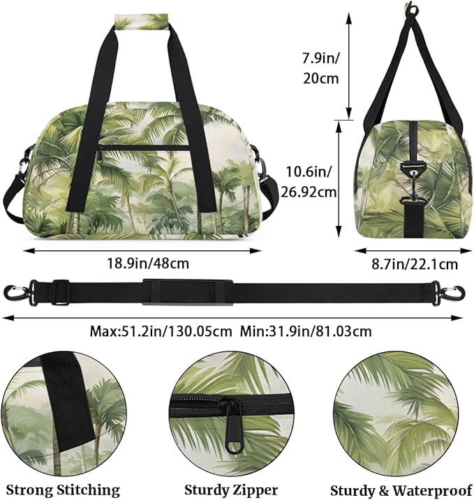 Green Forest Language Kids-Duffel-Bags Gymnastics Dance Bag Carry-On Overnight Travel Gym Lightweight Dance Sports Bags For Girls Boys Kids，