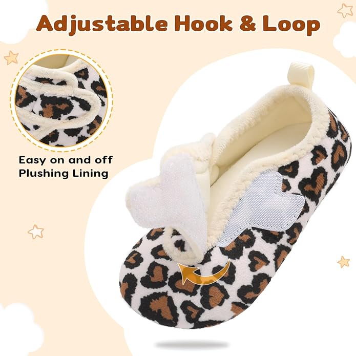 LeIsfIt Toddler Slippers Boys Girls House Shoes Soft Warm Kids House Slippers Slip on Cozy Bedroom Sock Shoes Non-slip Indoor Outdoor Slipper Shoe
