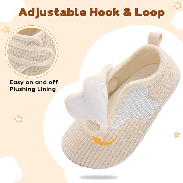 LeIsfIt Toddler Slippers Boys Girls House Shoes Soft Warm Kids House Slippers Slip on Cozy Bedroom Sock Shoes Non-slip Indoor Outdoor Slipper Shoe