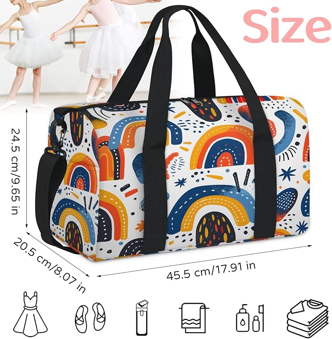 Abstract Rainbow Travel Duffle Bag for Women Men, Overnight Weekender Bag, Carry on Tote for Sport Gym