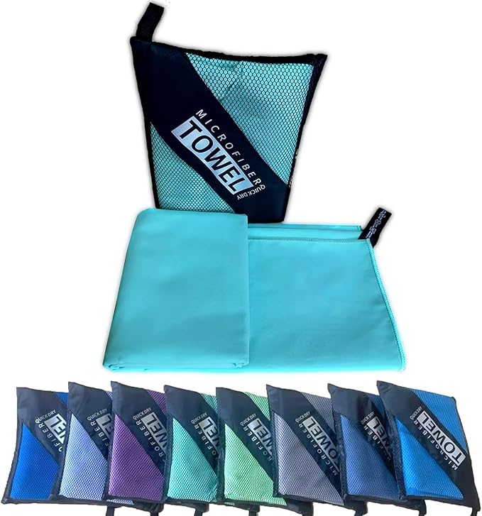 Reusable Quick Dry Beach Towels,Microfiber Travel Towel,Compressed Lightweight Bath Towel for Beach Hiking Gym Yoga Travel Sports Swimming Camping(Light Green, 43"*69")