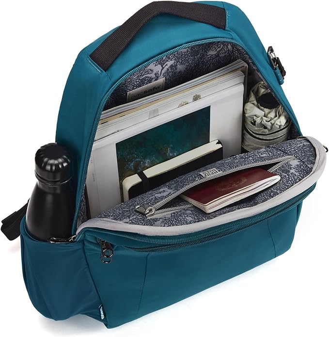 Pacsafe Metrosafe LS350 15 Liter Anti Theft Laptop Daypack/Backpack - with Padded 13" Laptop Sleeve, Tidal Teal