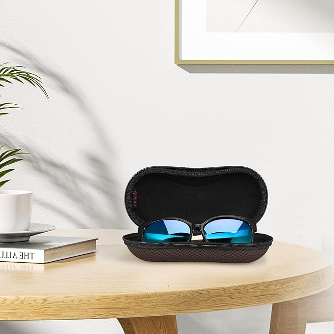 FINTIE Sunglasses Case, Hard EVA Shell Shockproof Sport Glasses Case with Metal Carabiner Travel Zipper Eyeglasses Holder