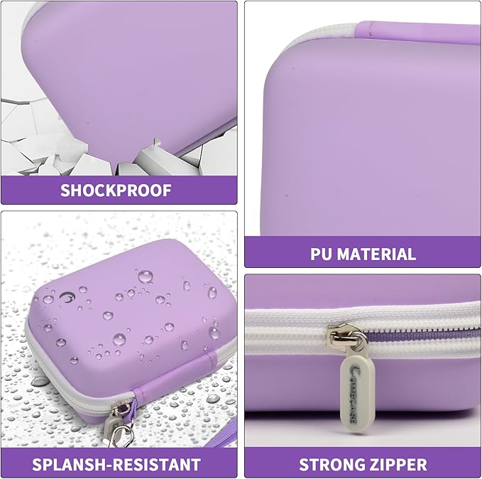 Comecase Carrying & Protective Case for Digital Camera, for CAMKORY/for Kodak Pixpro/for Canon PowerShot ELPH 180/190 / for Sony DSCW800 DSCW830 Cameras for Travel - Purple