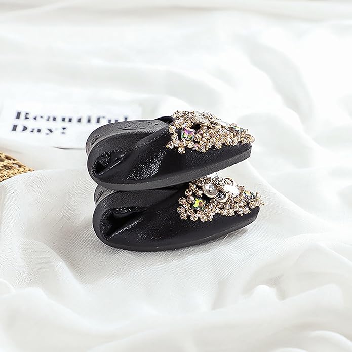 Women Ballet Flats Sparkly Rhinestone Wedding Ballerina Shoes Pointed Toe Foldable Comfort Slip on Flat Dress Shoes