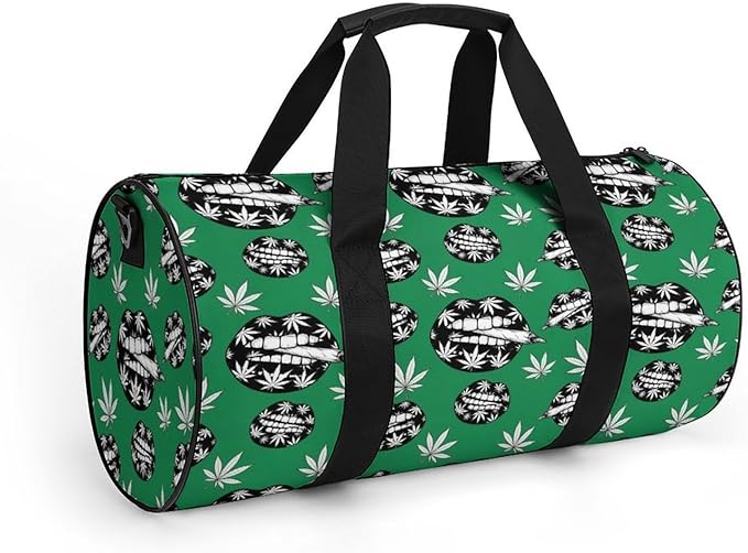 Dance Sports Gymnastics Bag Weedleaf Pot Stoner Art Foldable Gym Bags Lightweight Travel Sports Bag Unisex Gym Duffel Bags