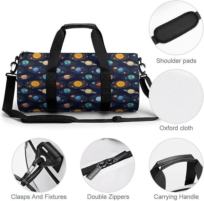 Overnight Weekender Travel Bag Planet Gym Sports Travel Workout Bag Basketball Football Weekender Bags