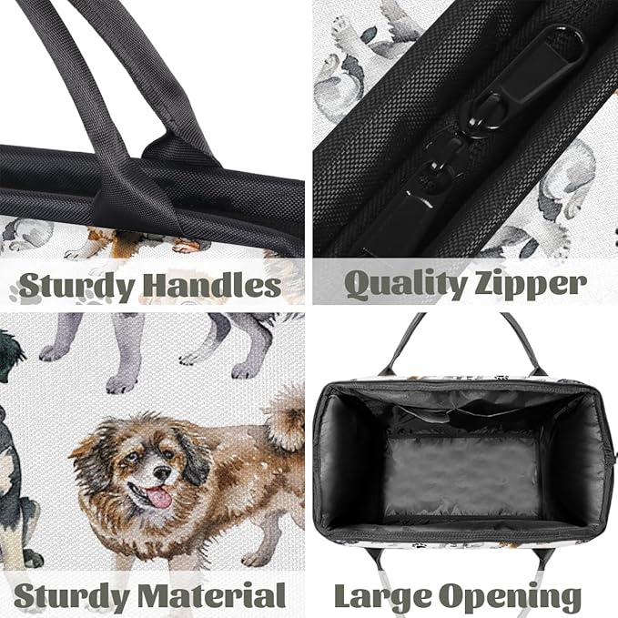 Multipurpose Duffle Bag, Waterproof Carry On Bag with Spacious Design, Dog Paw Pattern Gym Bags, 15.2x8.3x11.6in