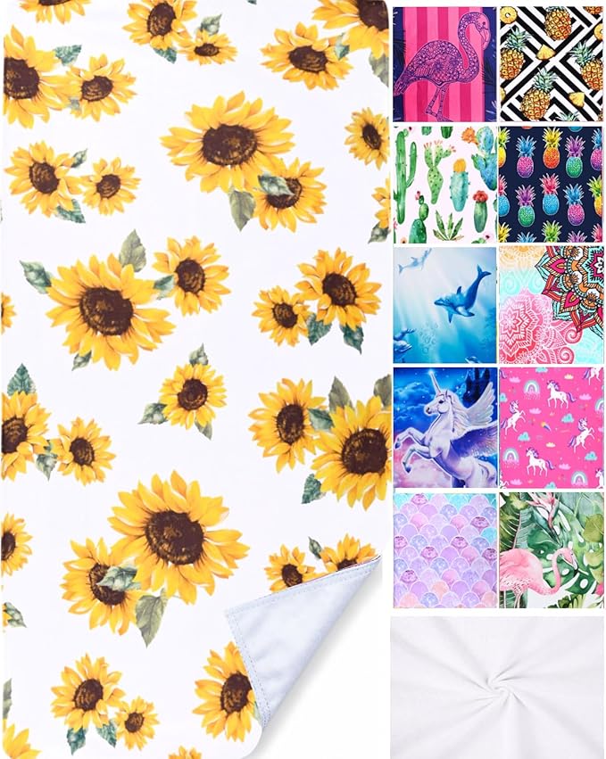 LIVILAN Sunflower Beach Towel, Microfiber Floral Design for Women, Girls, Adults, Quick Dry, Sand Proof, Thin and Lightweight, Oversized 24"x 48" for Pool, Swim, Bath, Shower, Ideal Sunflower Gifts