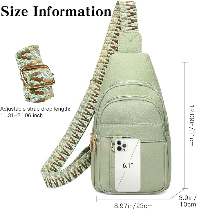 GAEKEAO Sling Bag for Women Crossbody Bags Fanny Pack Vegan Leather Chest Bag Travel Shoulder Belt Purse Backpack Gifts