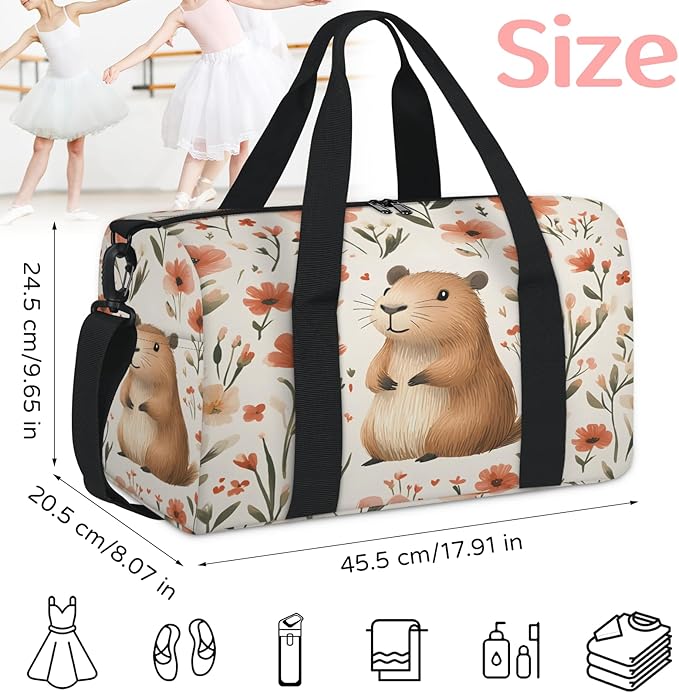 Cute Groundhog Travel Duffle Bag for Women Men, Overnight Weekender Bag, Carry on Tote for Sport Gym
