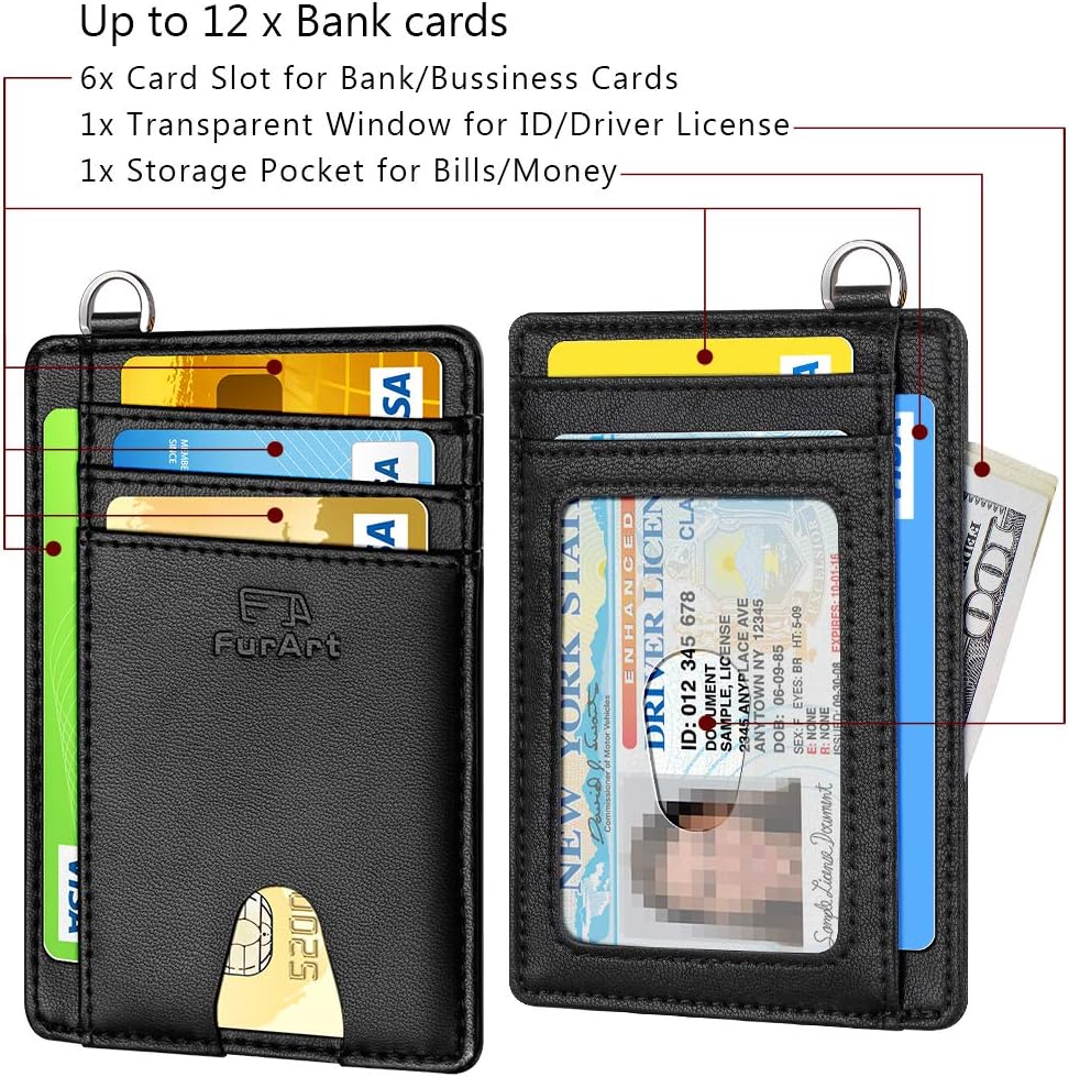 FurArt Slim Minimalist Wallet, Front Pocket Wallets, RFID Blocking, Credit Card Holder for Men & Women