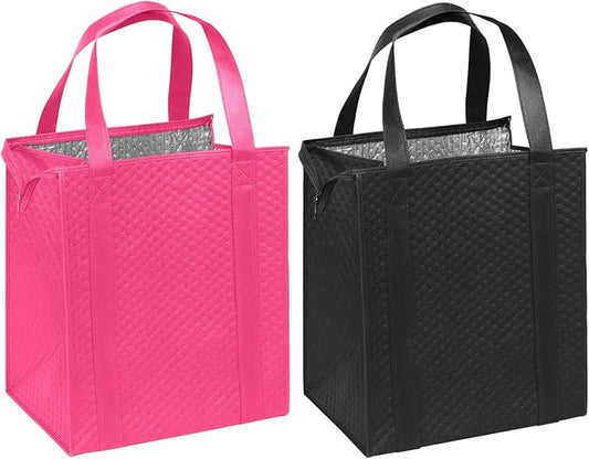 Mediz Hannah Direct Large Capacity Heavy Duty Insulated Smart Shopping Bag - Strong Reusable Grocery Tote 2 Pack