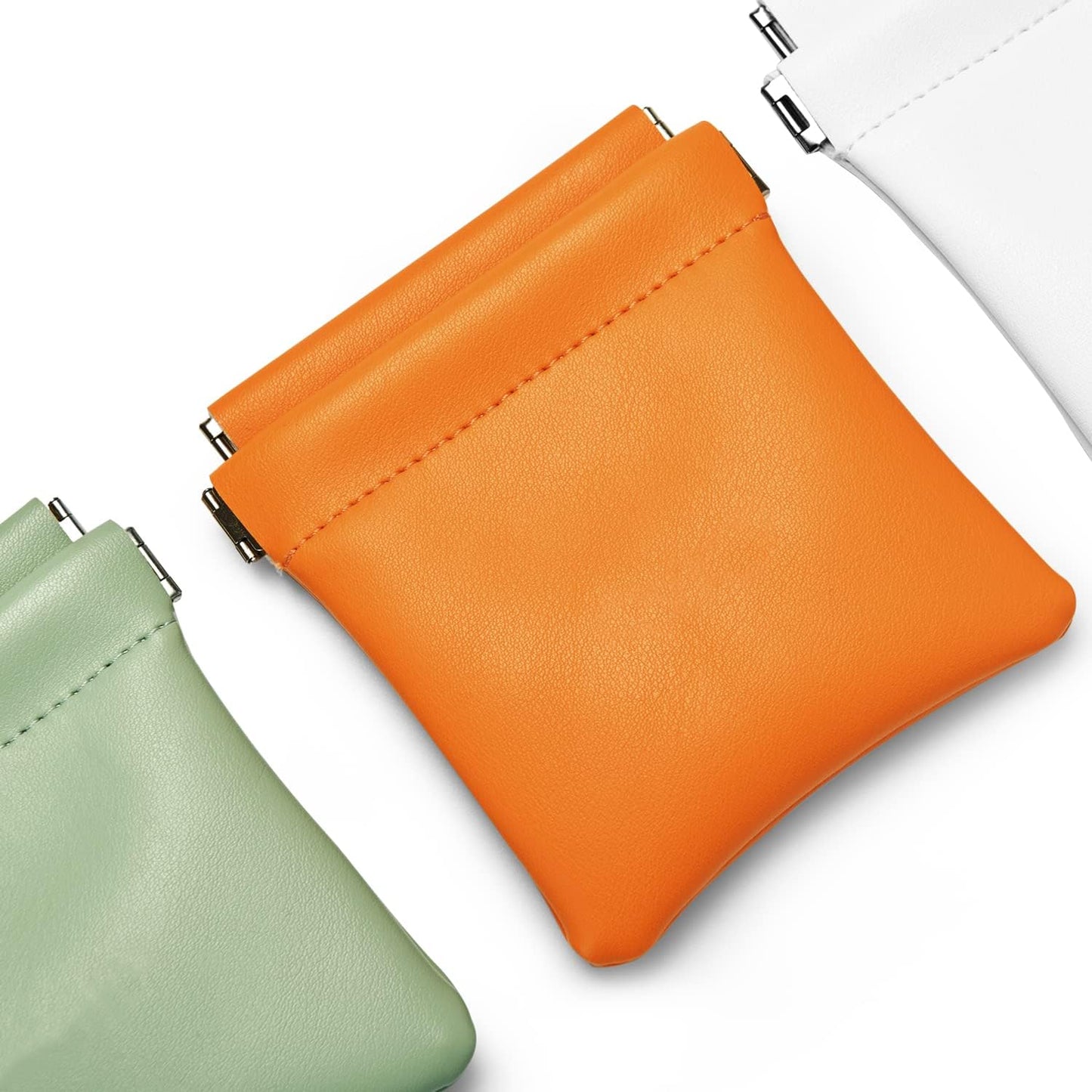 PU Leather Jewelry Travel Bag Leather Jewelry Pouch Christmas,Wedding Party Favor Gift Bag (S, Orange)