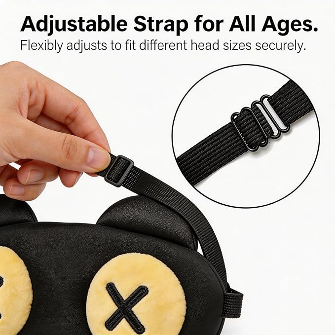 2 PCS Cute Eye Mask for Sleeping, Soft Light Weight Eye Cover with Adjustable Strap,Funny Sleep Mask for Kids Women Men Travel Nap Blindfold Game (X Eyes and Closed Eyes
