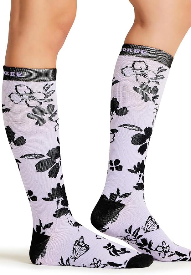 Cherokee Women's 10-15mmHg Compression Socks – Fun Print Knee Highs with Light Support, Soft Feel - PRINTSUPPORT