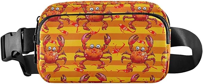 Funny Crabs Fanny Pack for Women Men Water Resistant Fashion Waist Packs with Adjustable Strap Belt Bag for Travel Workout Jogging Hiking 21219016
