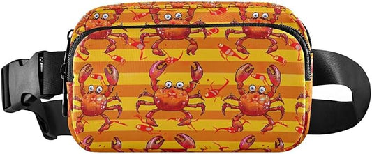 Funny Crabs Fanny Pack for Women Men Water Resistant Fashion Waist Packs with Adjustable Strap Belt Bag for Travel Workout Jogging Hiking 21219016
