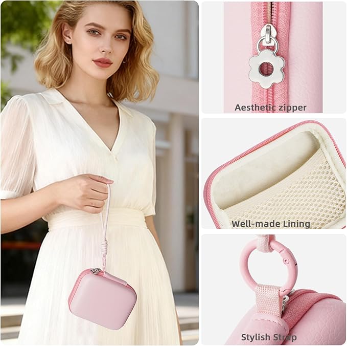 Digital Camera Case: Small Cute Pouch for Kodak pixpro fz55 fz45, Canon ixus 285 Hs Elph 360, Nikon s6900, Sony dsc w830, Camkory dc403, Compact Camera Accessories for Girl (Pink)