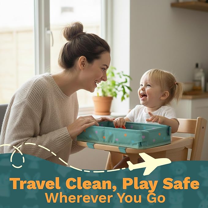 Waterproof Airplane Tray Table Cover – Universal Fit & Easy Setup – Airplane Tray Cover Kids - Use in Buses, Trains, High Chairs I Plane Travel Essentials for Kids 1-5 Years