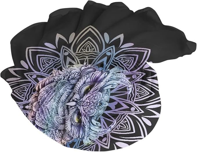 Mandala Owl Pattern Print Beach Towel for Women Wen, Quick Dry, Sand Free - Absorbent Compact, Lightweight Beach Bathing Towels for Swimming Pool Camping Small (168x112cm, 66x44IN)