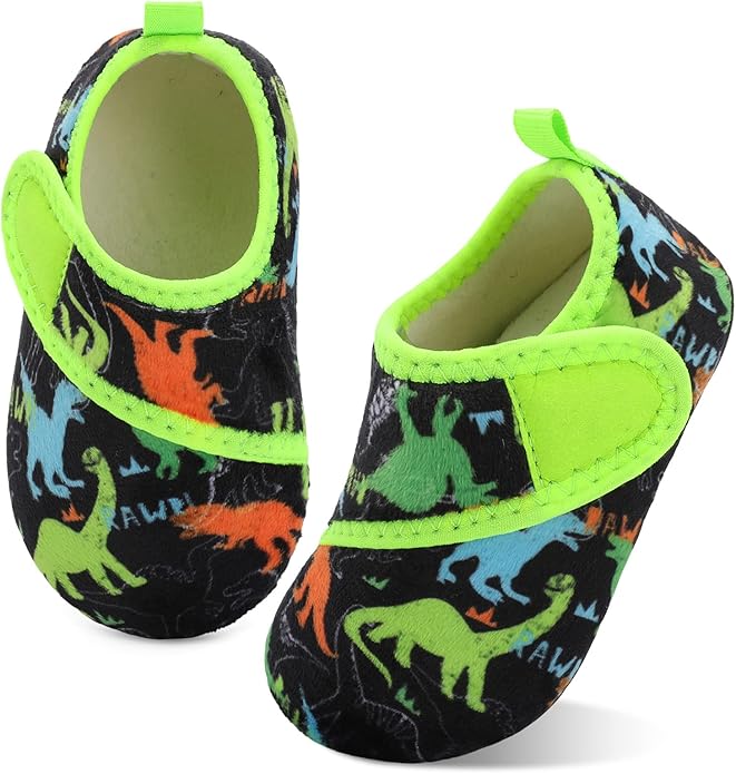 XIHALOOK Toddler Boys Girls House Slippers with Microfleece Lining Cozy Household Shoes Non-slip for Kids