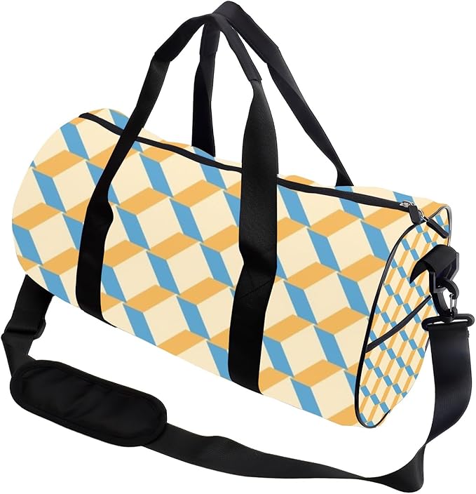 Checker Design Packable Gym Duffle Bag For Men Women Oxford Tote Bags Adjustable Shoulder Strap, Convertible Carry Backpack Cute Duffel Bag For Pilates Training Gym Must Haves Woman