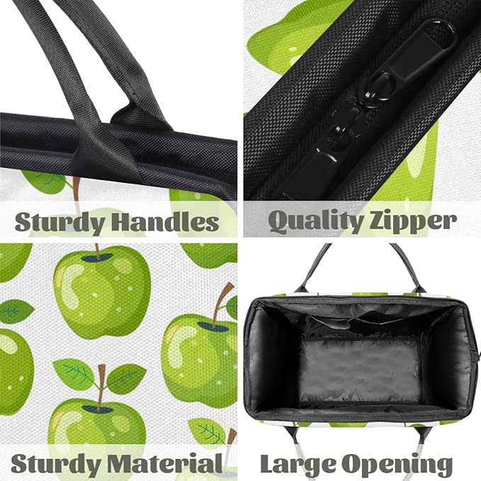 Green Apples Overnight Weekender Bag for Women Men Travel Duffel Bags Waterproof Luggage Carry on Sports Yoga Gym Bag