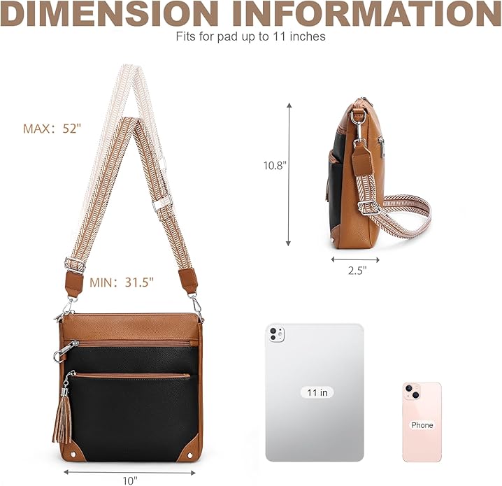 Anti Theft Crossbody Purses for Women RFID Blocking Crossbody Bags, Travel Shoulder Purse with Built-in Wallet