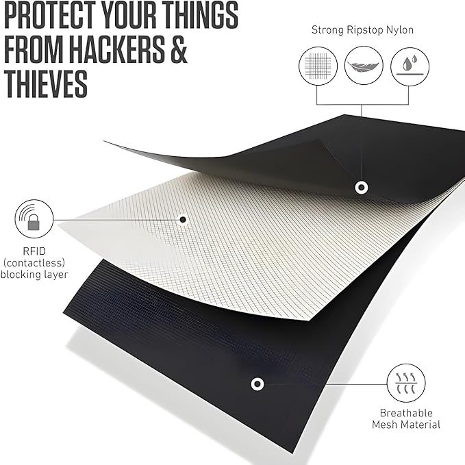 RFID Travel Neck Wallet - Black | Sleek, Secure Passport Holder and Money Pouch with Adjustable Neck Strap for Men and Women to Keep Cash, Credit Cards and Travel Documents Safe.