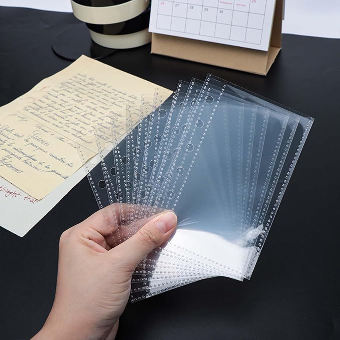 40 Sheets A7 Binder Sleeves Clear Page Protectors 2.6''x4.9'' 1 Pocket Plastic Photo Album Refill for 6 Ring Binder Cards Cash Photocards
