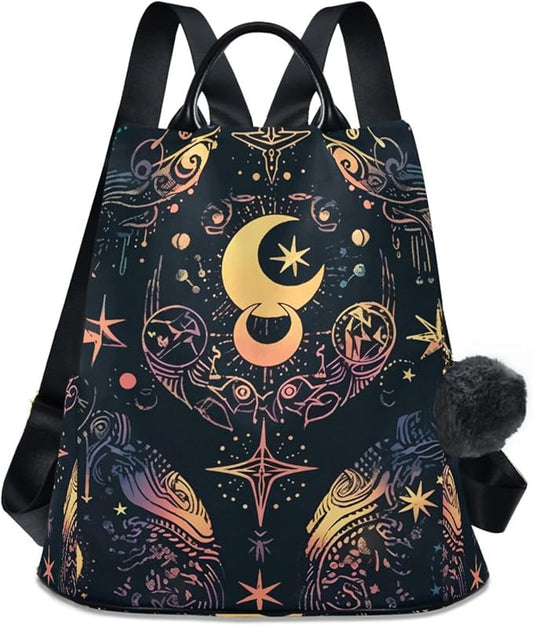 ALAZA Moon Stars Alchemy Witch Backpack Purse for Women Anti Theft Fashion Back Pack Shoulder Bag