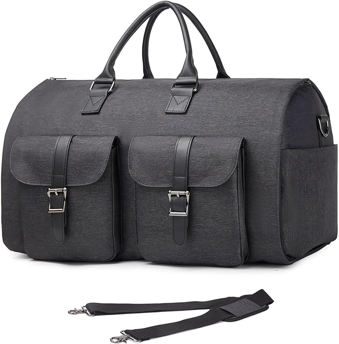 seyfocnia Convertible Travel Garment Bag,Carry on Garment Duffel Bag for Men Women - 2 in 1 Hanging Suitcase Suit Business Travel Bag