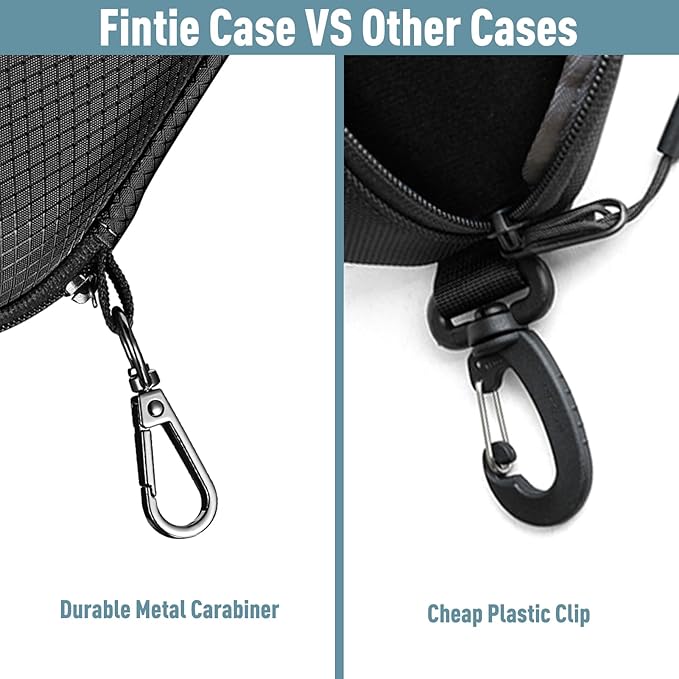 FINTIE Sunglasses Case, Hard EVA Shell Shockproof Sport Glasses Case with Metal Carabiner Travel Zipper Eyeglasses Holder
