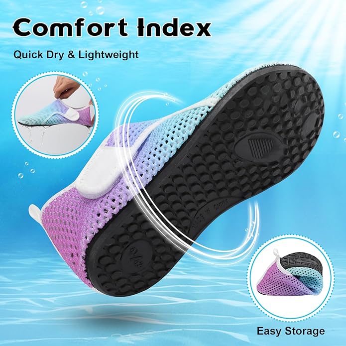 Scurtain Barefoot Water Shoes for Women Men Beach Swim Aqua Socks Summer Quick-Dry Sandals Slippers