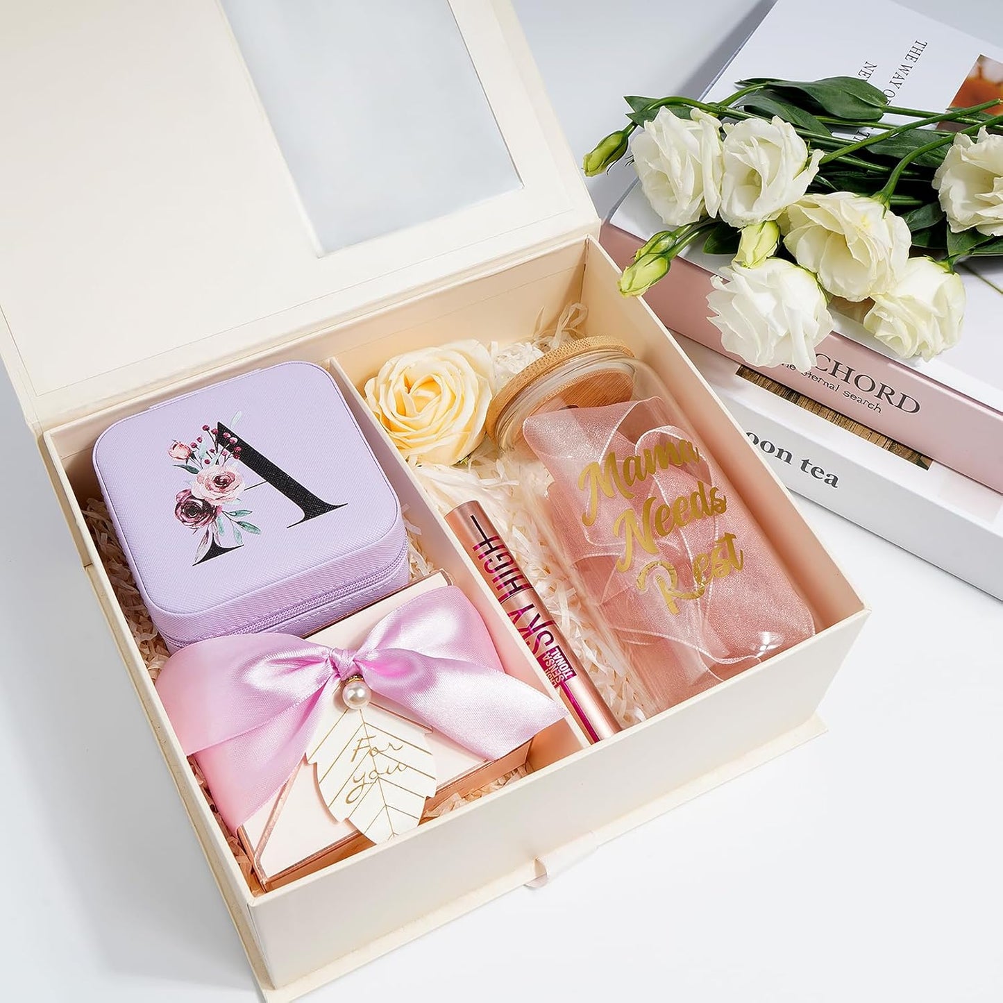 AYGXU Travel Jewelry Box for Women and Girls - Small Case With Initial A-Z - Teacher Gifts