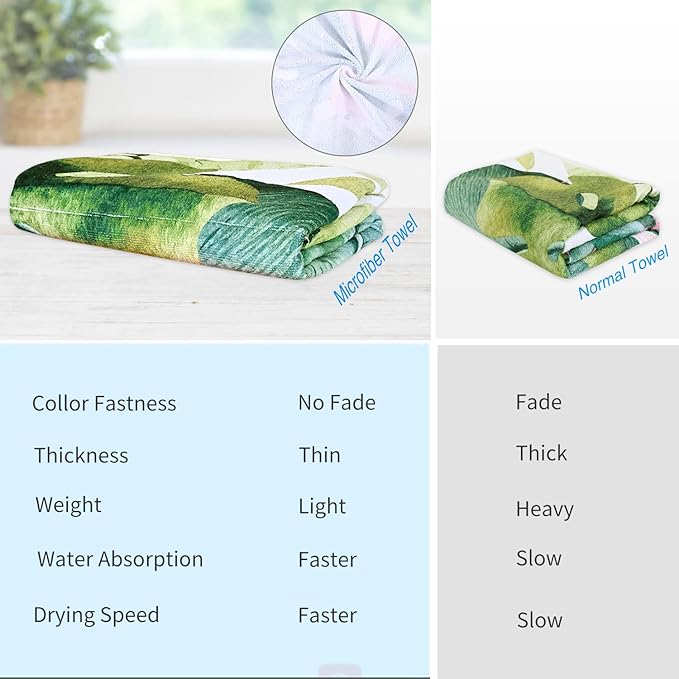 LIVILAN Flamingo Beach Towel, 24" x 48" Microfiber, Quick Dry, Sand Free, for Pool, Bath, Yoga, Tropical Design, Great for Girls, Women, Flamingo Gifts