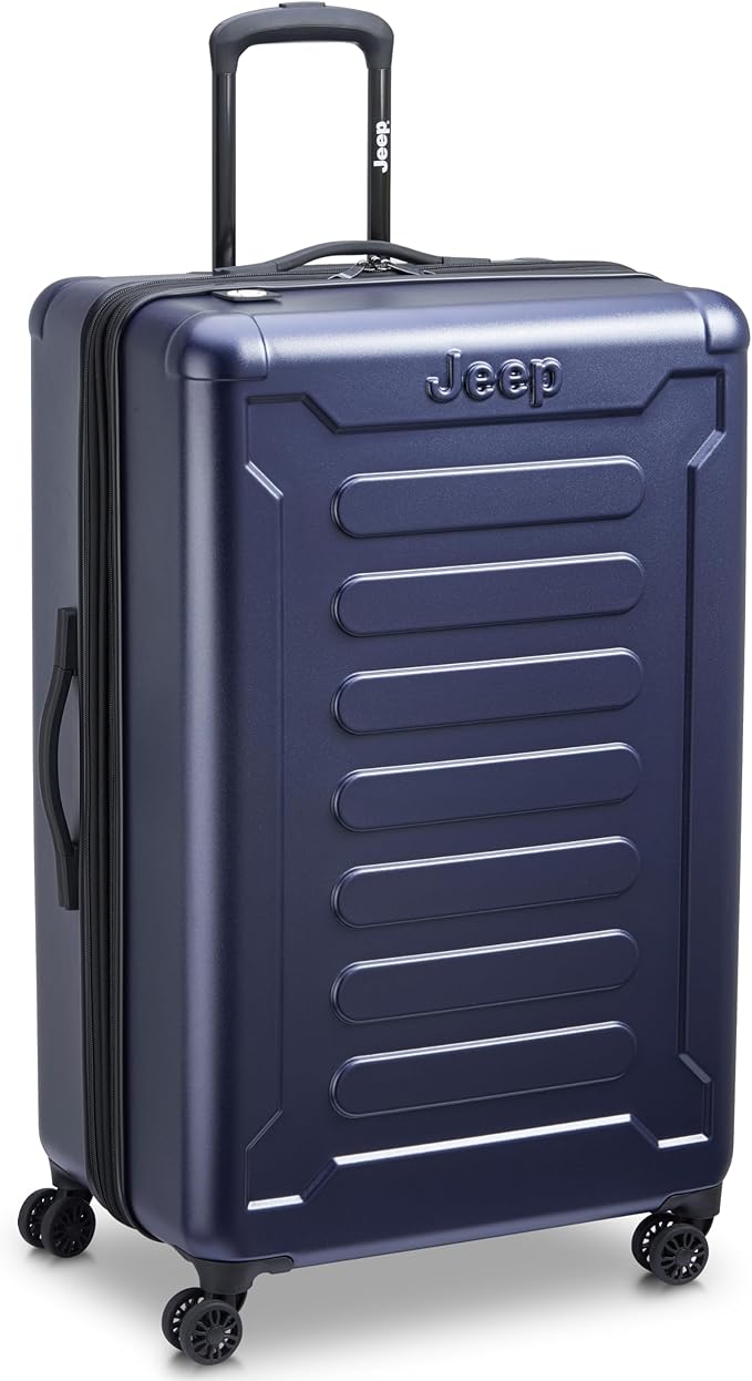 Jeep JH004C Hardside Expandable Luggage with Spinner Wheels, Peacoat Navy, 2 Piece Set 20/28 Inch