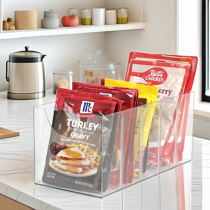 Acrylic Belt Organizer, Belt Storage Holder Purse Organizer for Closet, 5 Compartments Clear Plastic Display Case Pantry Kitchen Cabinet Organizers and Storage Seasoning Organizer