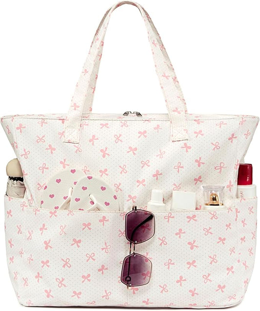 LEDAOU Beach Bag Waterproof Sandproof Women Beach Tote Pool Bag with Zipper for Swim Gym Grocery Travel with Wet Pocket | Sandproof, with Zipper, for Gym, Grocery, Travel, with Wet Pocket