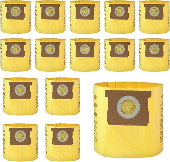 SpaceTent 15 PACK 91964 Shop Vac 4 Gallon Bags Type D Compatible with Shop-Vac 4 Gal AllAround Plus Wet/dry Vacuum, Replacement 9196400 9196433 High Efficiency Dust Collection Filter Bags
