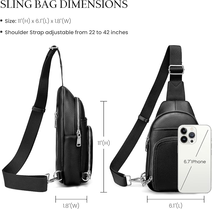 befen Genuine Leather Small Crossbody Sling Bags for Women Anti-Theft Fanny Packs Chest Bags Purse with Built in RFID Wallet