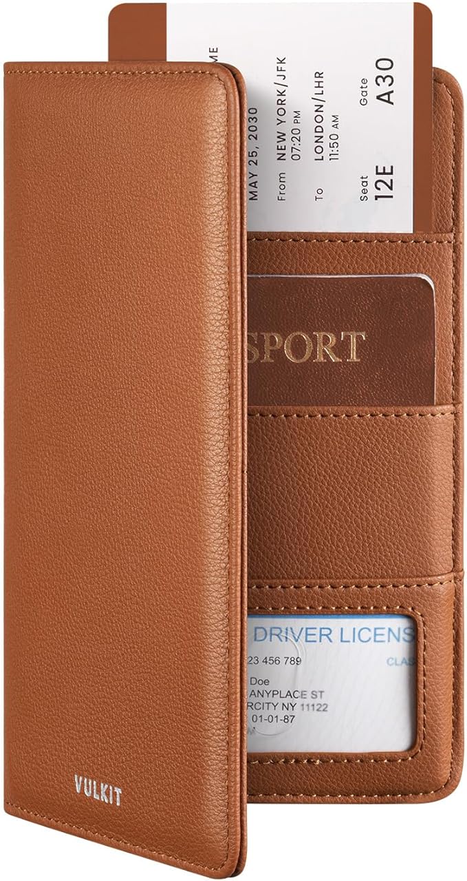 VULKIT Passport Holder Wallet RFID Blocking Travel Wallet for Men & Women