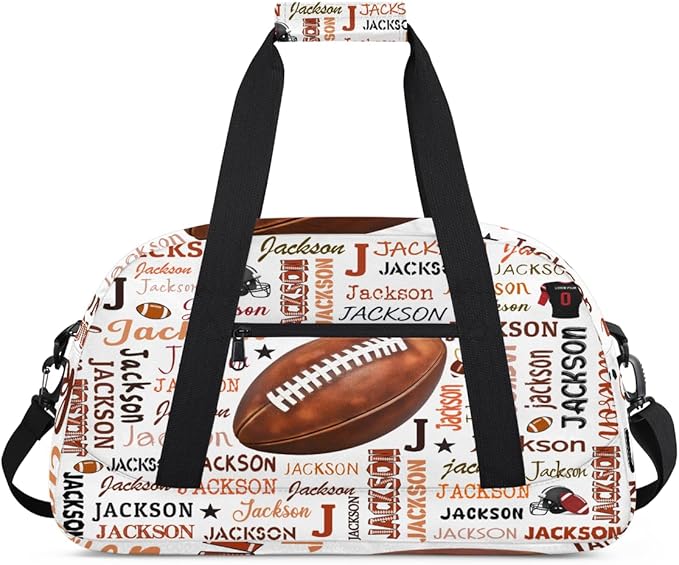 Custom Name Sports Bag for Kids Boys, Personalized Gym Duffel Fitness Travel Weekender Tote Carry-On Training Perform Bag,