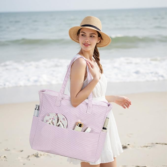 Bluboon Waterproof Beach Tote Pool Bags for Women Ladies Extra Large Carry On Bag With Wet Compartment for Weekender Travel