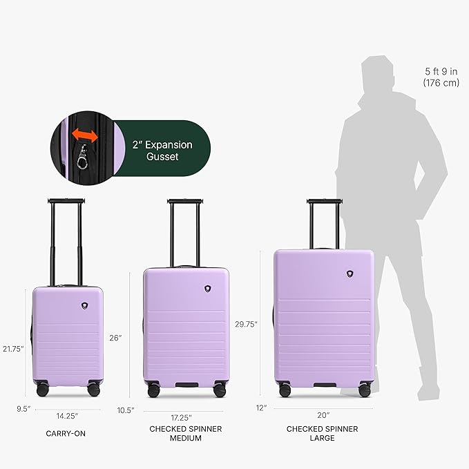 Traveler's Choice Markham Hardside Expandable Luggage with Hinomoto Spinner Wheels, 26-Inch Medium, Purple