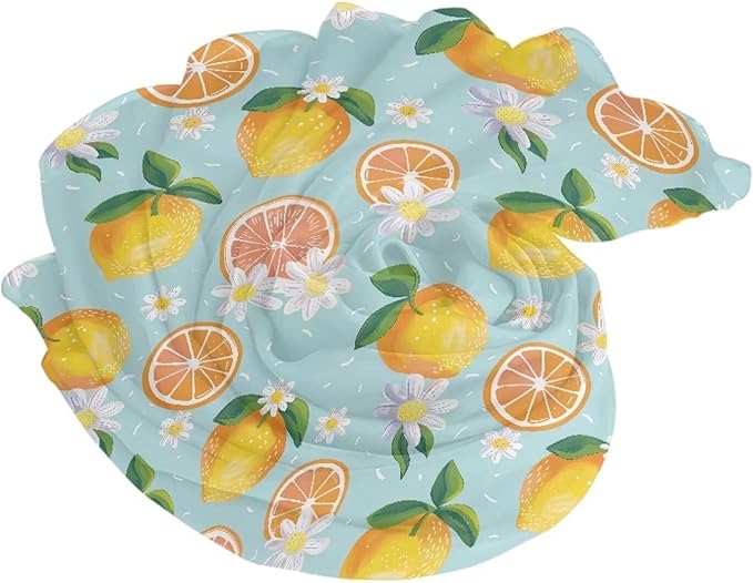Orange Lemon Flower Print Beach Towel Quick Drying, Absorbent Lightweight Travel Towel for Swimmers, Sand Free Camping Towel, Soft Comfortable Beach Towels for Pool, Swim, Vacation S