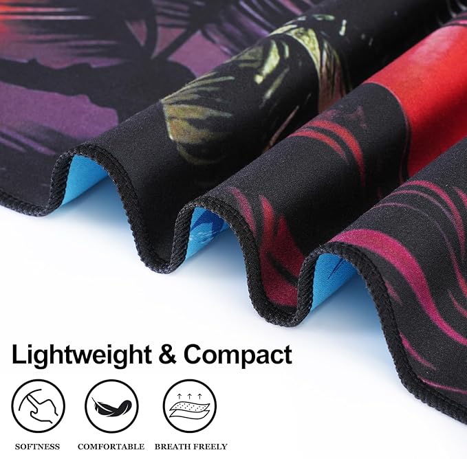 2 Packs Lightweight Thin Microfiber Beach Towel Oversized Quick Dry Compact Sandproof Clearance Towels Sand Free Swimming Pool Easy Pack Travel Accessories Essentials Women AdultsSunset Coconut Tree