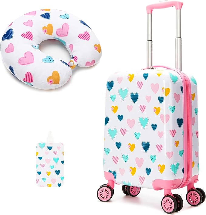 Kids Luggage Set 2 piece Kids Suitcase with Spinner Wheels 16" Childrens Luggage for Girls With Wheels Hard Shell Luggage Sets Airline Approved